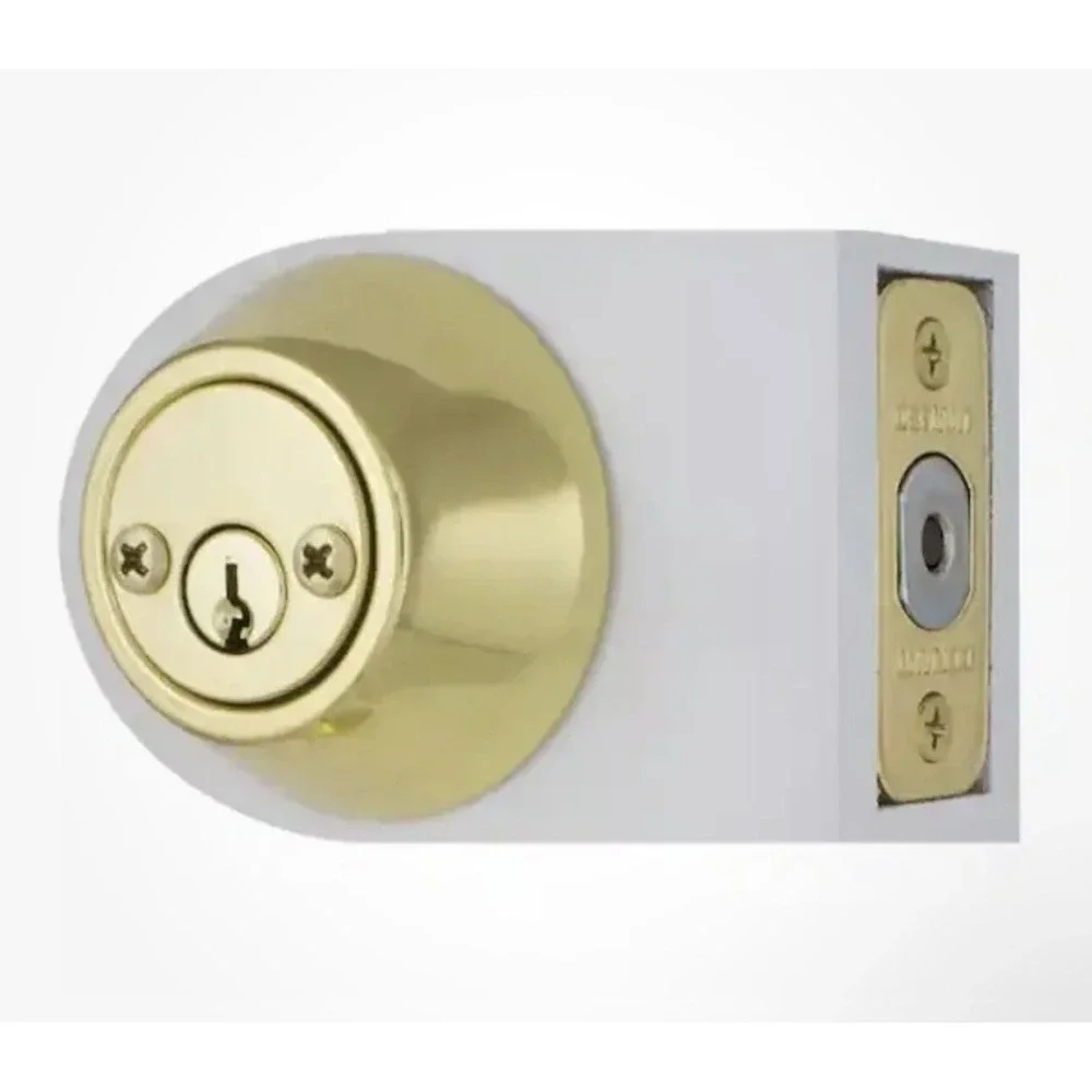 Defiant Cylinder Deadbolt Door Lock with 2 Keys 154725‎ Polished Brass NEW